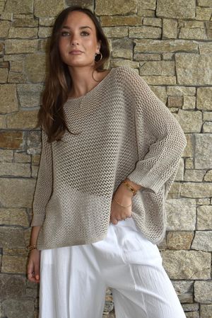 Conrad Grunge Loose Cotton Knit Mocha